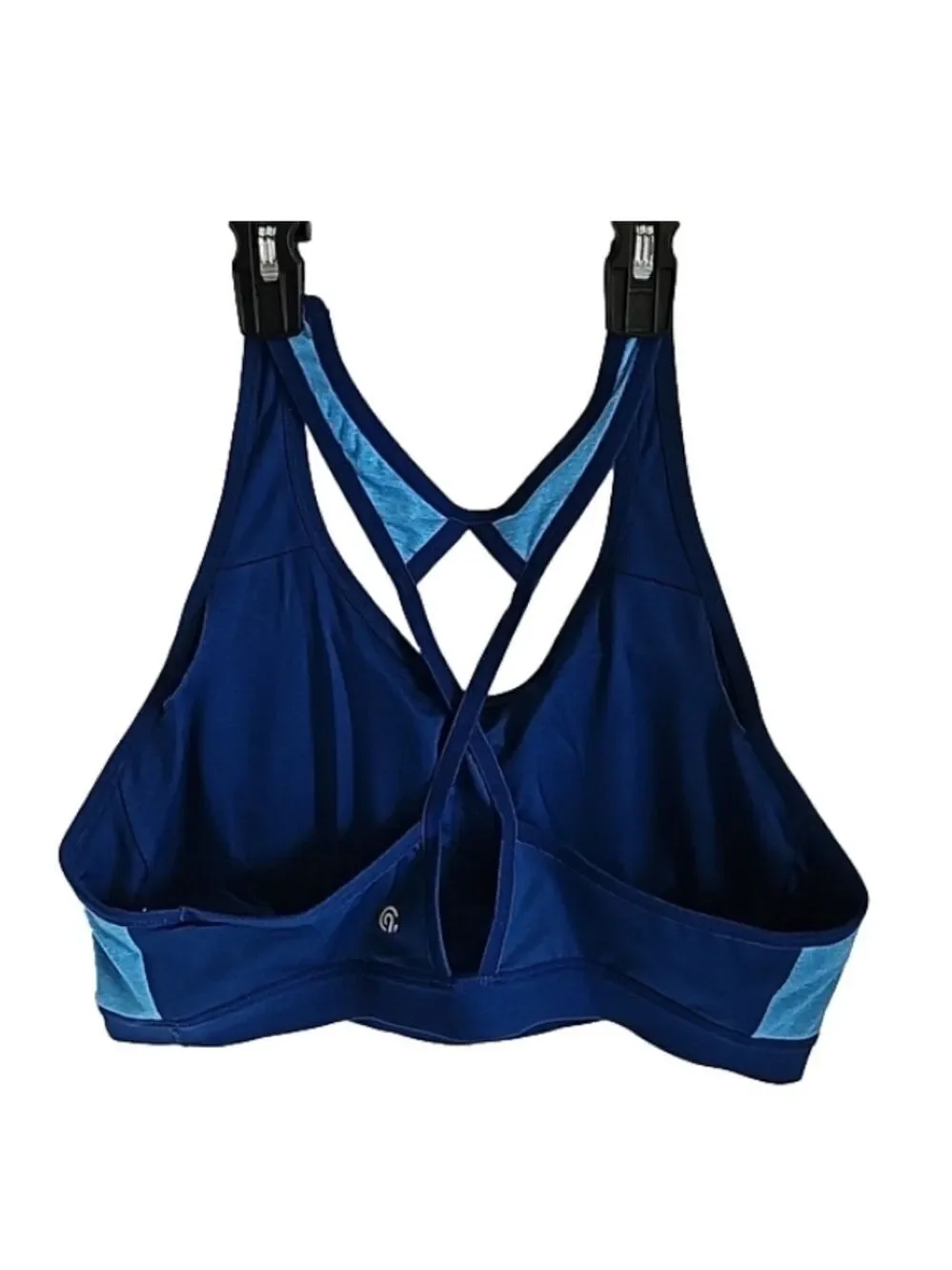 Sport Bra Champion workout top atletic high impact wire free blue Criss-cross